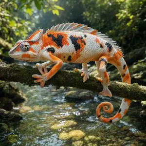 Chameleon + Koi fish